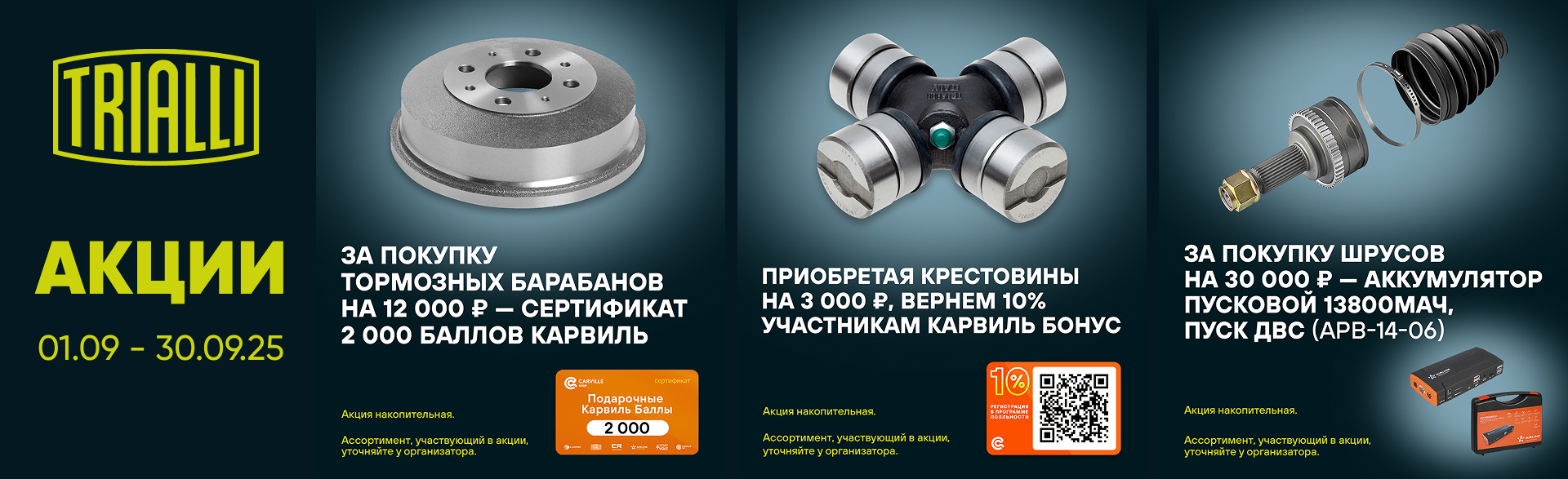 Федеральные акции TRIALLI на сентябрь